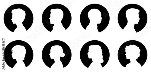 gray avatar male female icon set