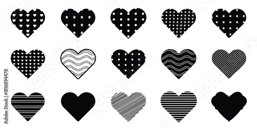 Hand drawn Valentines red heart doddle brush stroke with grunge texture. Vector stoke illustration isolated on white background for design decoration template greeting card, invitation, banner, menu.