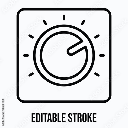 Music Volume Knob Vector Icon Illustration, Lineal Icon