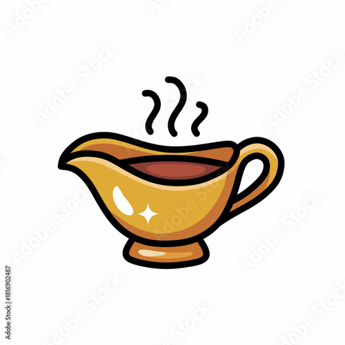 Cartoon Gravy Boat Illustration for Culinary and Food Concepts