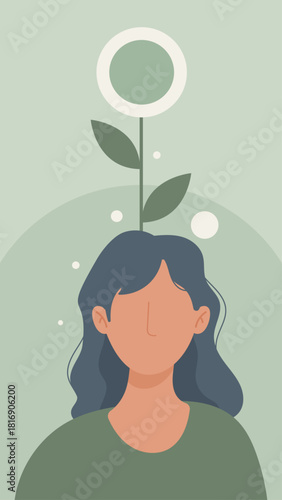 Inner Spring Emotions – Minimalist Growth Head Illustration
