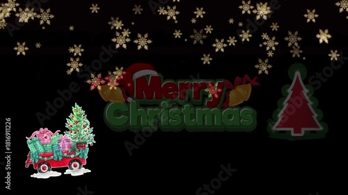 Sparkling Pink Christmas Tree Light Display With Starry Snowfall For Holiday Celebration.Christmas tree background - merry Christmas