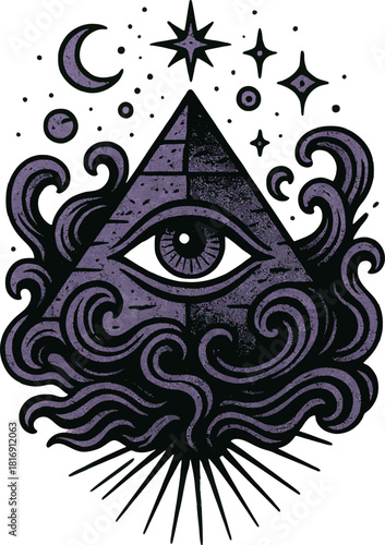 Providence Eye Triangle Celestial Occult Design