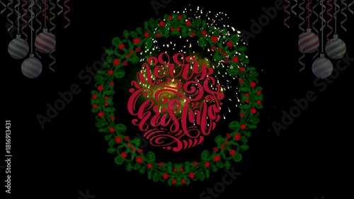 Sparkling Pink Christmas Tree Light Display With Starry Snowfall For Holiday Celebration.Christmas tree background - merry Christmas