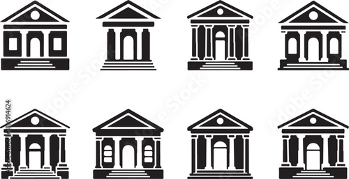 Classical Building Icons for Architecture, Museum, and Government Design