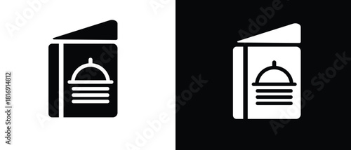 Restaurant menu book icons set - stock vector.