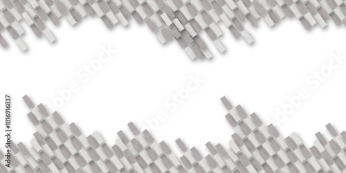 Minimalist geometric background featuring diagonal rows of 3D rectangular blocks on a white backdrop, creating a modern abstract pattern with soft shadows and clean, contemporary design.