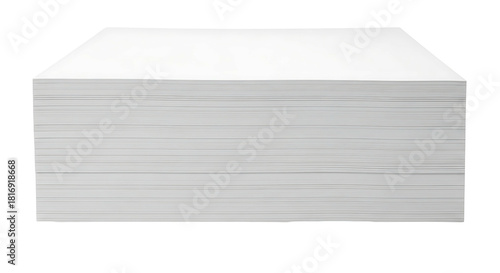 Stack of clean white paper sheets isolated on a white background.