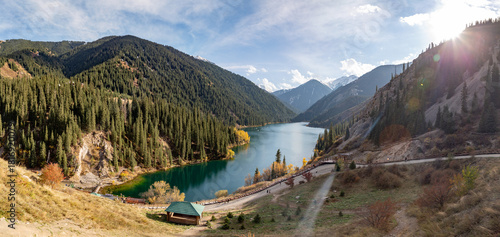 Lower Kolsay lake. Kolsay national park, Almaty region, Kazakhstan.