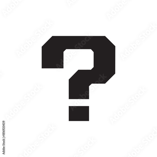 Mario question mark icon silhouette vector flat design on white background.
