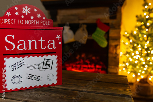 Wallpaper Mural Santa Mailbox with Christmas Gifts and Festive Holiday Decor Indoors Torontodigital.ca