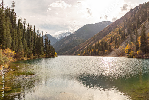Lower Kolsay lake. Kolsay national park, Almaty region, Kazakhstan.