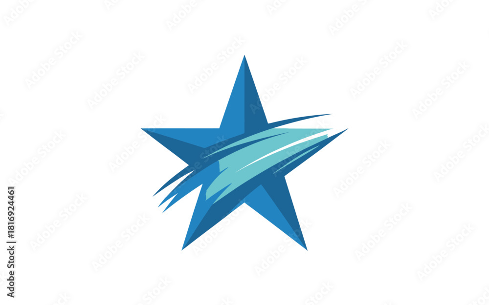 Obraz premium Abstract blue starburst with brushstroke texture