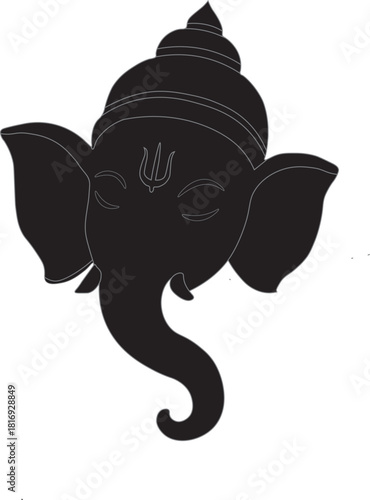 Silhouette of lord ganesha hindu god of wisdom
