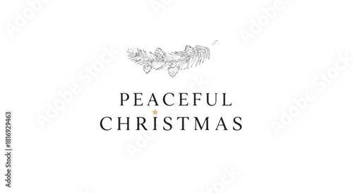 Peaceful christmas text with decoration