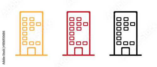 Modern building line icons set -  stock vector.