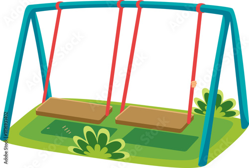 Illustration of a Swing Set at a Playground