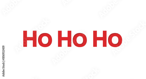 Red ho ho ho text for christmas and holiday season