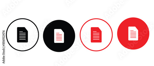 Document File Icon Set - stock vector.