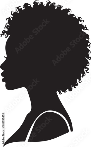 Silhouette of a black woman with a large afro hairstyle
