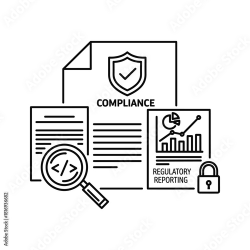 Regulatory compliance, data security, and reporting processes infographic