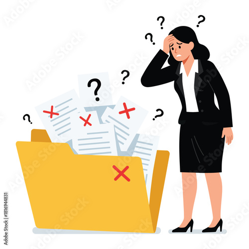 Stressful document rejection concept for business failure
