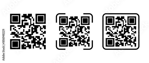 Scan QR code icon. Digital scanning qr code. QR code scan for smartphone. QR code for payment. Scan QR code symbol - stock vector.