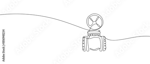 Water pipes in one continuous line one line vector illustration Editable stroke.