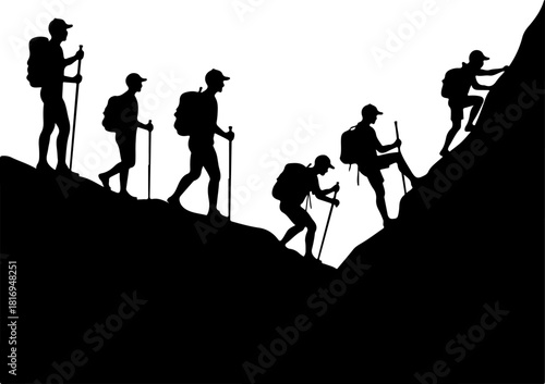 Hiking Climber Silhouette Bundle