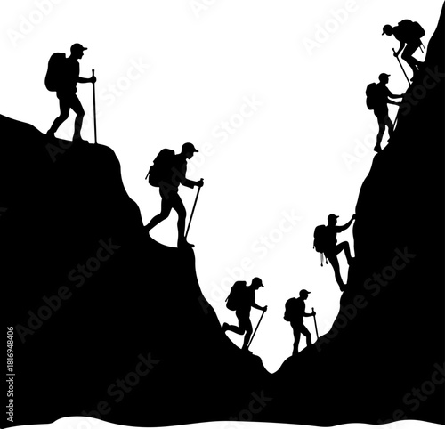 Hiking Climber Silhouette Bundle