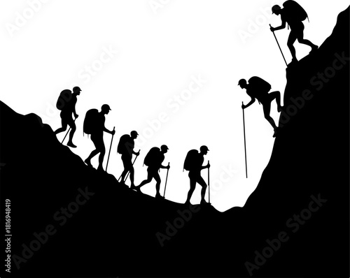 Hiking Climber Silhouette Bundle