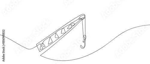 Crane and hook in one continuous line one line vector illustration Editable stroke.