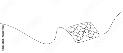 Medical drugs in one continuous line one line vector illustration Editable stroke.