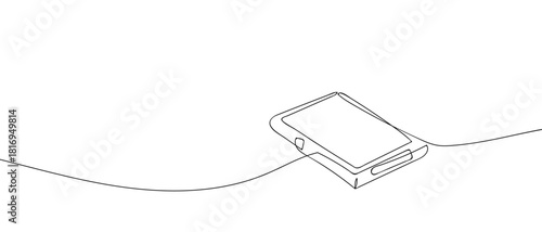 Memory card in one continuous line one line vector illustration Editable stroke.