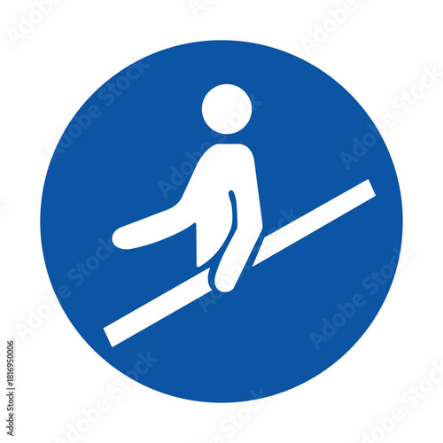 Person Balancing on a Horizontal Beam in a Simple Icon Design