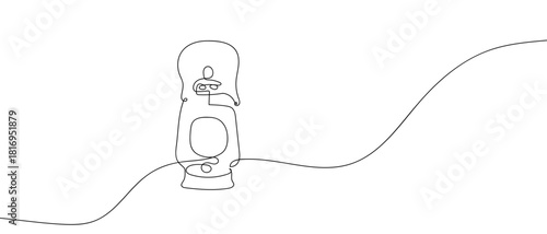 A lamp shines in one continuous line. one line vector illustration Editable stroke.