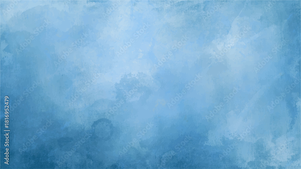 Fototapeta premium Abstract Soft Blue Watercolor Texture Background Cloudy Gradients with Smooth Blending. Artistic Canvas for Hazy Sky, Baby Shower Designs, Calm Wallpapers & Creative Backdrops.