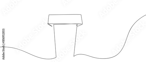 Podium in one continuous line one line vector illustration Editable stroke.