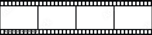 Filmstrip or border with empty frames. Film frame with a transparent background