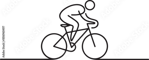 One line continuous bike sports symbol concept. Fitness healthy lifestyle bicycle biking activity.one line icon with out background