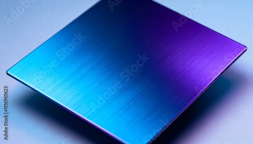 Medium shot of anodized steel panel displaying vibrant color shifts and smooth matte texture emphasizing advanced metal finishing techniques.
