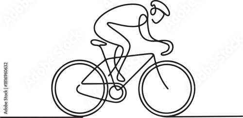 One line continuous bike sports symbol concept. Fitness healthy lifestyle bicycle biking activity.one line icon with out background