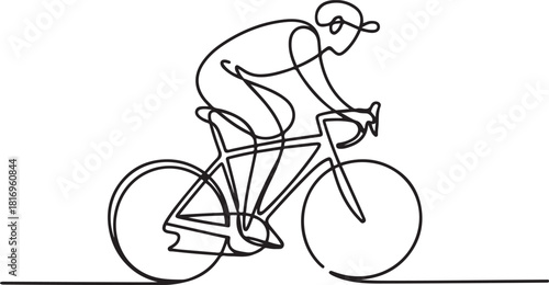 One line continuous bike sports symbol concept. Fitness healthy lifestyle bicycle biking activity.one line icon with out background