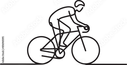One line continuous bike sports symbol concept. Fitness healthy lifestyle bicycle biking activity.one line icon with out background