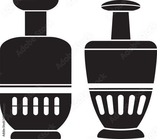 Two ancient ceramic vessels silhouette