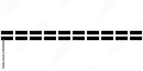 Slash lines pattern. Border with tilted parallel stripes. Embroidery ornament with slanted stitches on white background. Geometric print for caution tape or barrier.