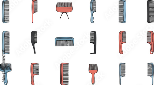 Assortment of Comb Styles A Versatile Collection for Hair Care