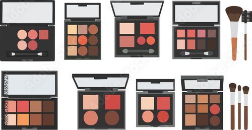Eye Shadow Palettes and Brushes A Collection of Makeup Essentials