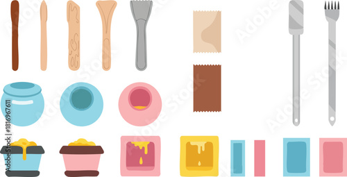 Waxing Kit Essentials A Flat Vector Illustration for Beauty and Hair Removal