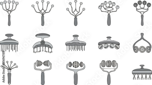 Scalp Massager Variety Handheld Tool Set for Relaxation